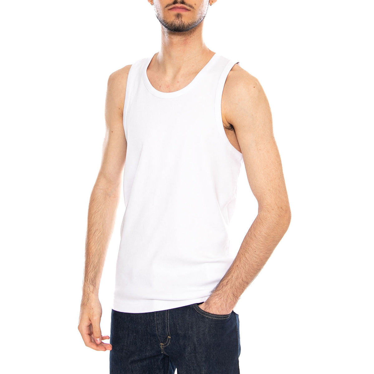 Ribbed Tank Bright White - Canotta Uomo Bianca 112376487 WHT LEE 