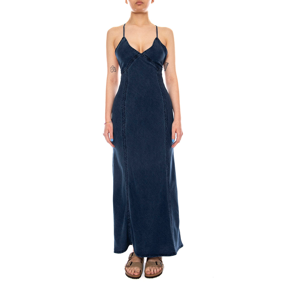 SLIP DRESS FROZEN IN TIME BLUE - Abito Donna Lungo Blu 112378515 BL LEE 