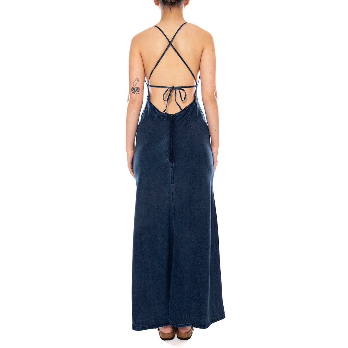 SLIP DRESS FROZEN IN TIME BLUE - Abito Donna Lungo Blu 112378515 BL LEE 