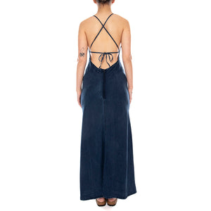 SLIP DRESS FROZEN IN TIME BLUE - Abito Donna Lungo Blu 112378515 BL LEE 