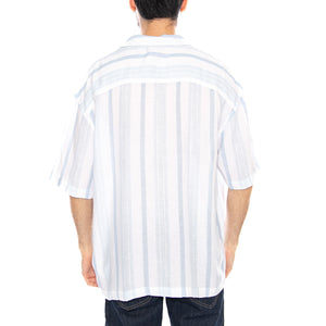 RLX Resort Shirt Beau Blue Stripe White - Camicia Maniche Corte Uomo Bianca / Blu 112378527 BL LEE 
