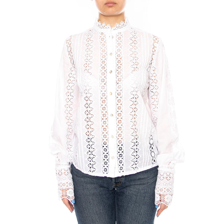 BOHEMIAN BLOUSE BRIGHT WHITE - Camicia Donna Bianca 112380548 WHT LEE 