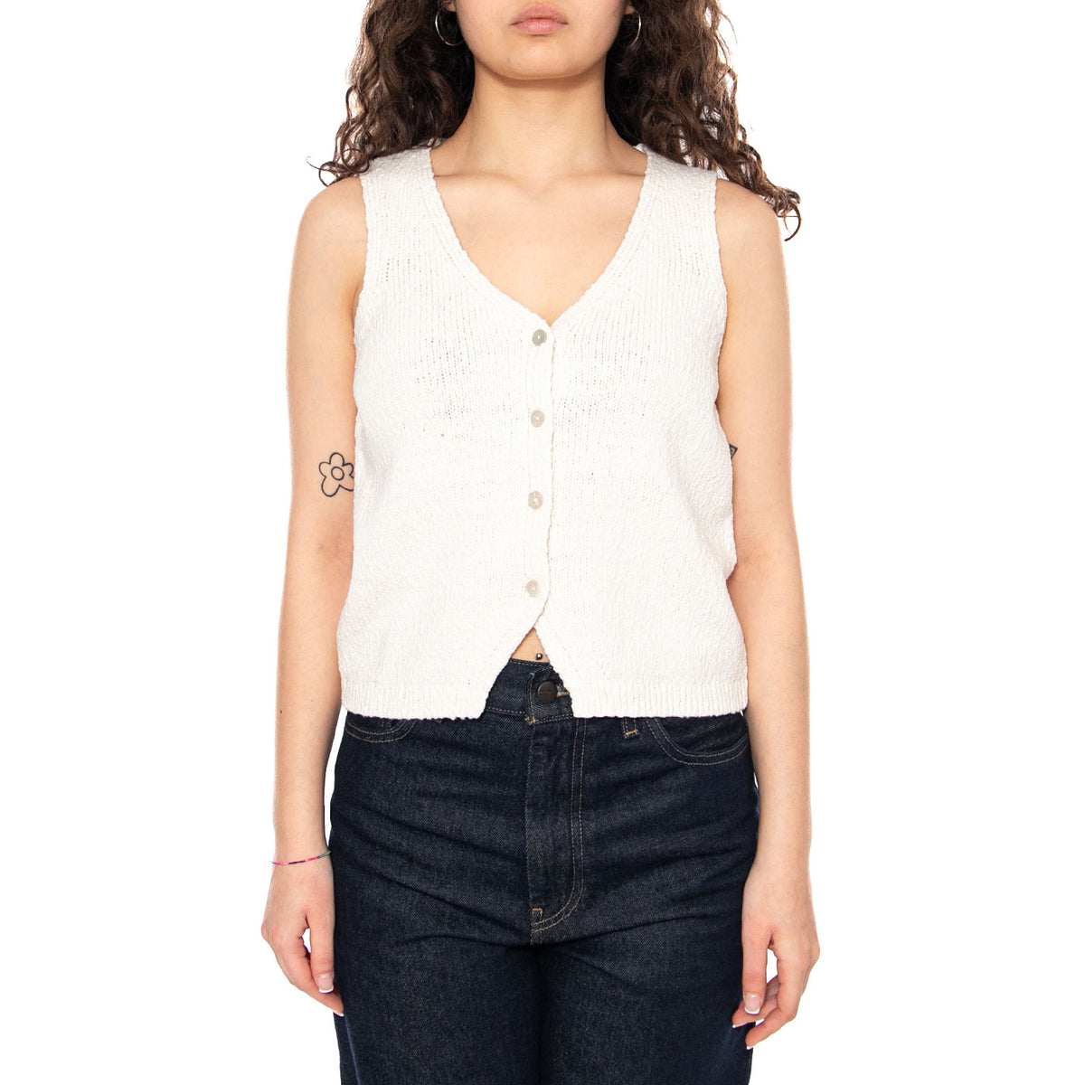Helen Mini Boucle Vest - Tofu Cotton - Gilet Donna Bianco 005AB 0000 LEVIS 
