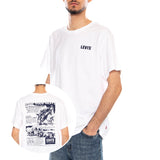 SS Relaxed Fit Tee - Coastal Creative Fresh And Smooth Pumice Stone - T-shirt Col Rond Homme Blanc avec Imprimé LEVIS