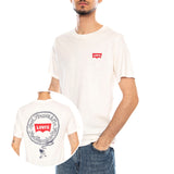 SS Relaxed Fit Tee - Coastal Creative Fresh And Smooth Pumice Stone - Tee-shirt Ras du Cou Homme Blanc Imprimé Homme LEVIS
