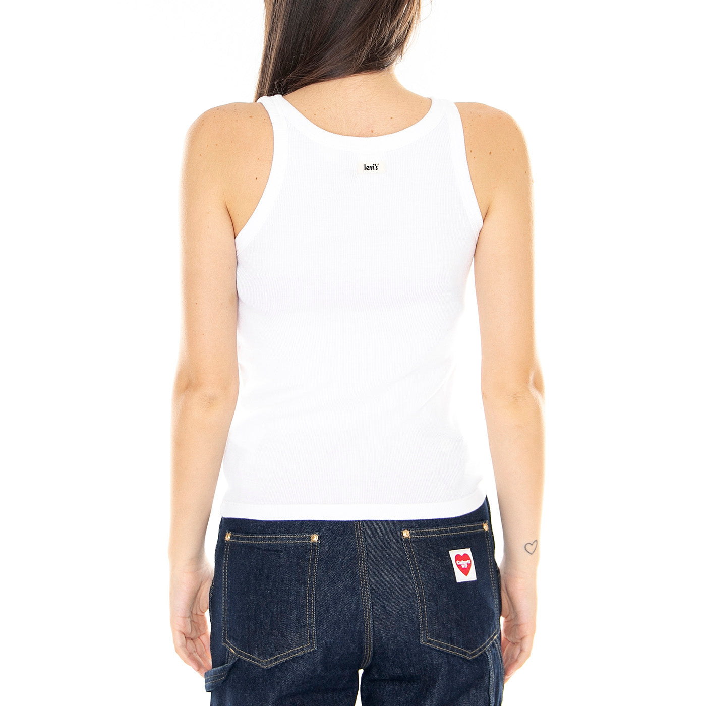ESSENTIAL RACER TANK CAVIAR RIB NEUTRAL - Canotta Donna Bianca A3381 0000 LEVIS 