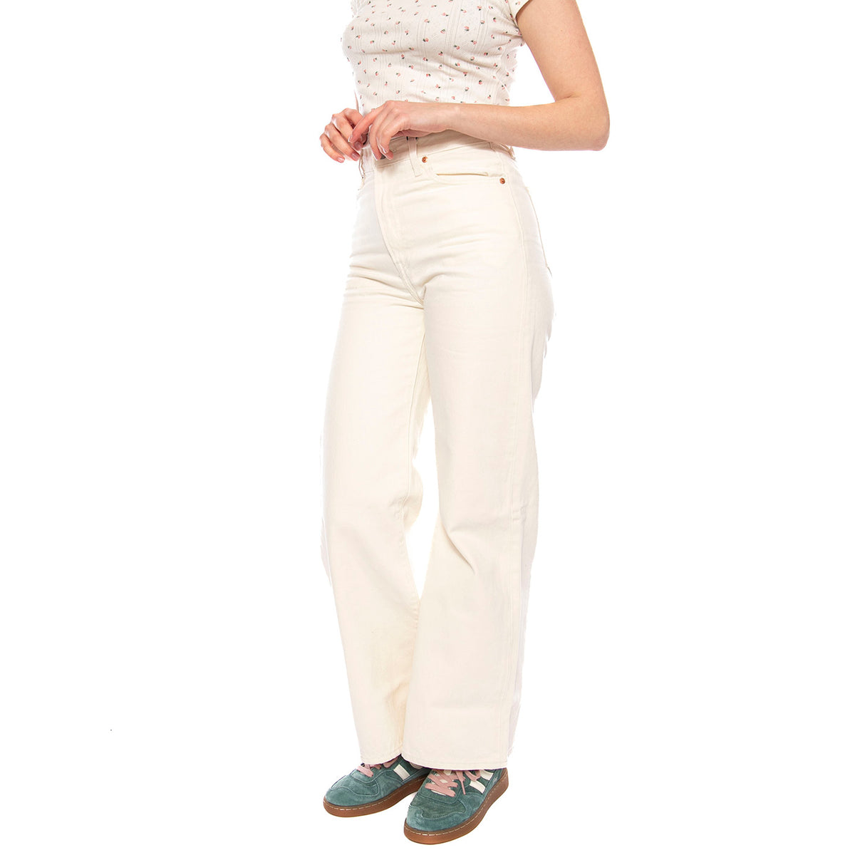 Ribcage Wide Leg H223 Polar Perimeter - Pantaloni Donna Beige A6081 0009 LEVIS 