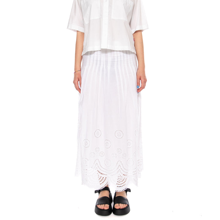 SKIRTS WHITE - Gonna Lunga in Cotone Bianca 4.69.051.11 100 MD'M 