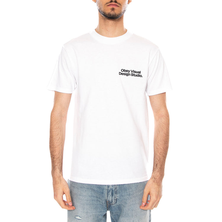 OBEY VISUAL DESIGN STUDIO TEE - Maglietta Girocollo Uomo Bianca 165264305 WHT OBEY 