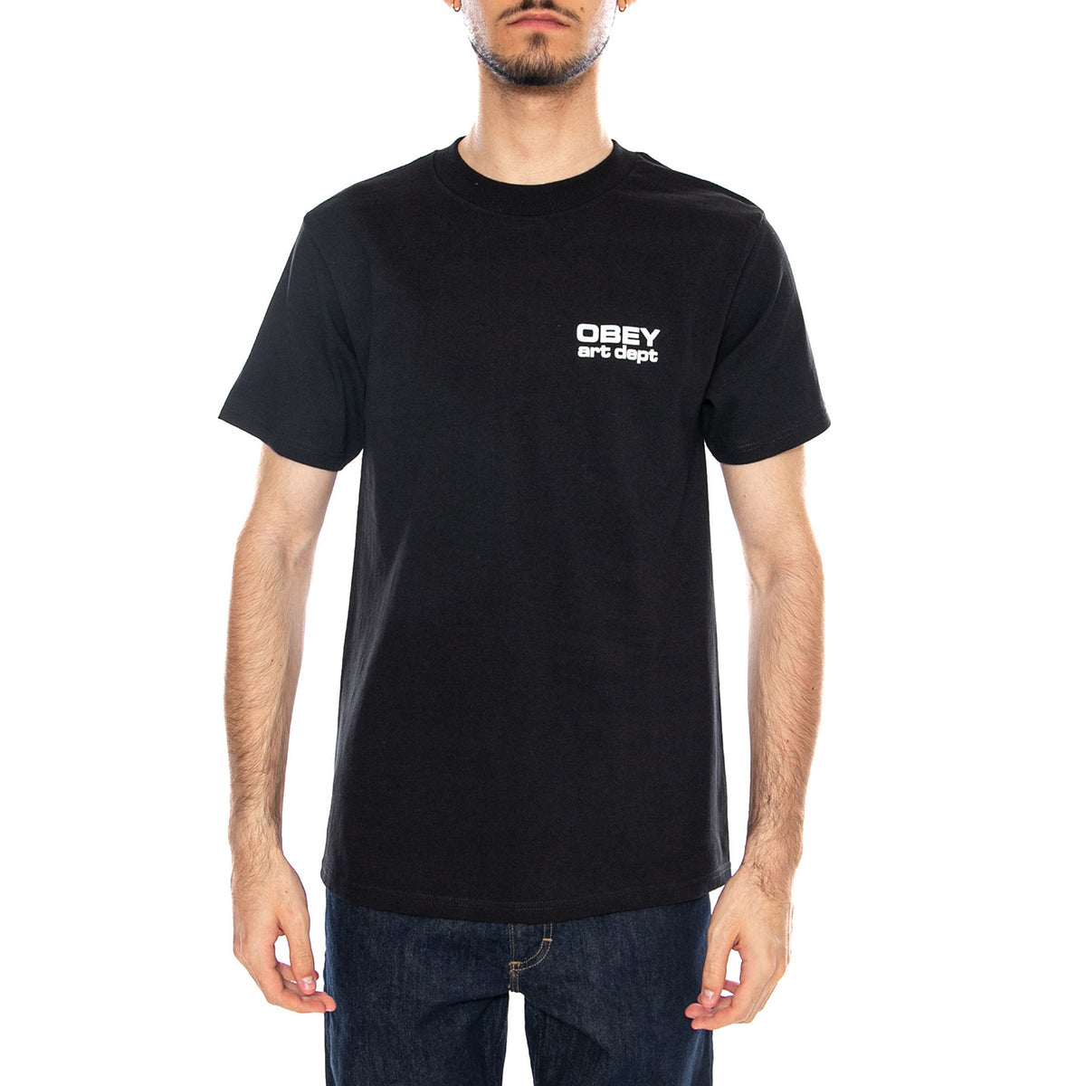 Obey Art Department Tee Black - Maglietta Girocollo Uomo Nera 165264309 BLK OBEY 