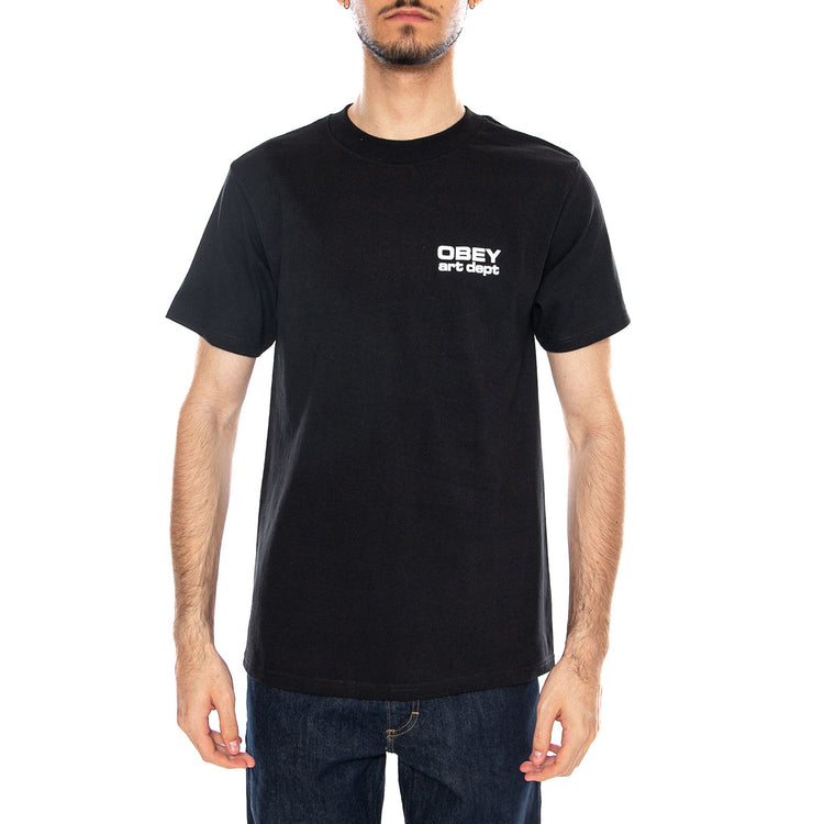Obey Art Department Tee Black - Maglietta Girocollo Uomo Nera 165264309 BLK OBEY 