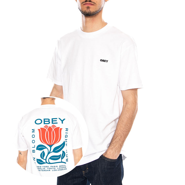 OBEY IN BLOOM TEE - Maglietta Girocollo Uomo Bianca 165264329 WHT OBEY 
