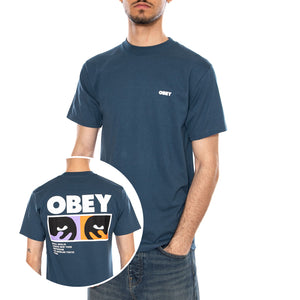 OBEY ALWAYS WATCHING TEE HARBOUR BLUE - Maglietta Girocollo Uomo Blu 165264344 HBU OBEY 
