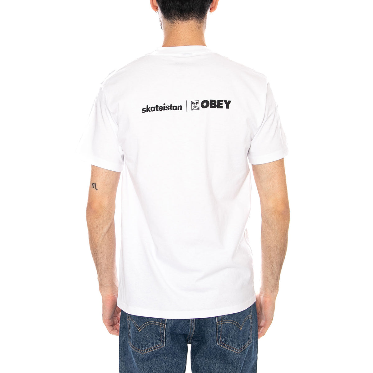 SKATEISTAN / OBEY TEE - Maglietta Girocollo Uomo Bianca 165264402 WHT OBEY 