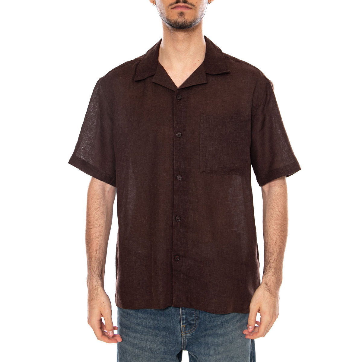 SHORT SLEEVES SHIRT COFFEE BEAN - Camicia Maniche Corte Uomo Marrone 22036242 4885336 ONLY & SONS 