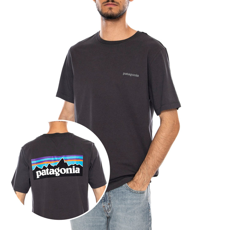 M'S P-6 LOGO T-SHIRT INK BLACK - Maglietta Girocollo Uomo Nera 37882 INBK PATAGONIA 