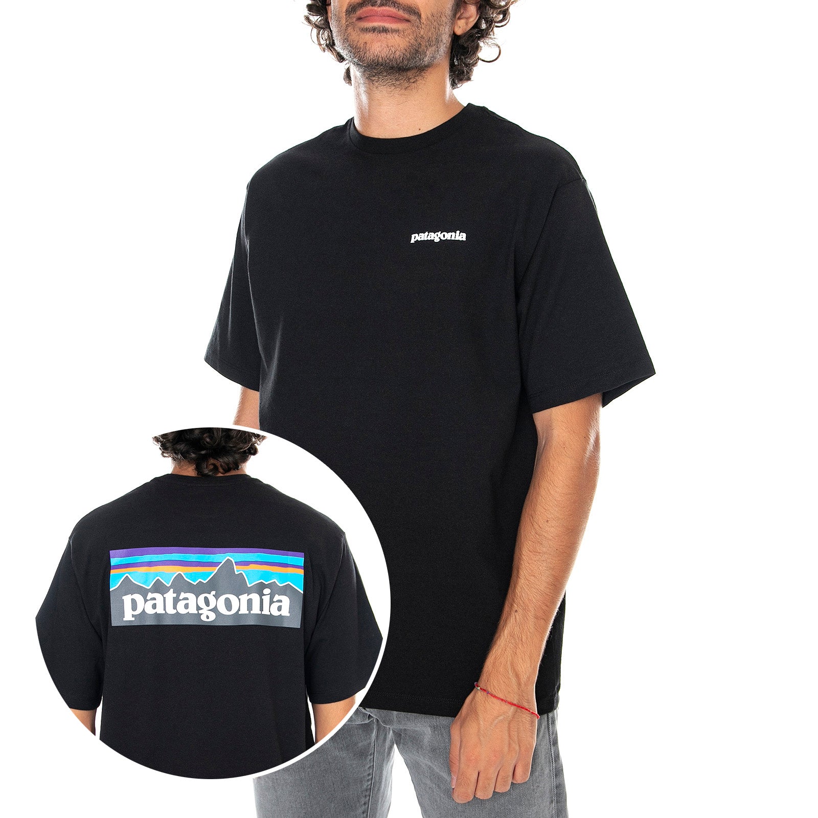 M'S P-6 LOGO RESPONSIBILI-TEE BLACK - Maglietta Girocollo Uomo Nera 38504 BLK PATAGONIA 