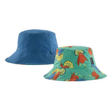 BABY SUN BUCKET HAT AQUA STONE - Fishing Hat Double Face Blue / Grey PATAGONIA ACCESSORIES