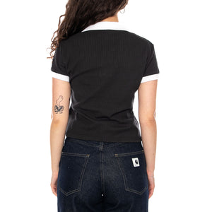 WARDROBE ESS Polo - Polo Donna Nera con Logo Puma 635395 01 PUMA 