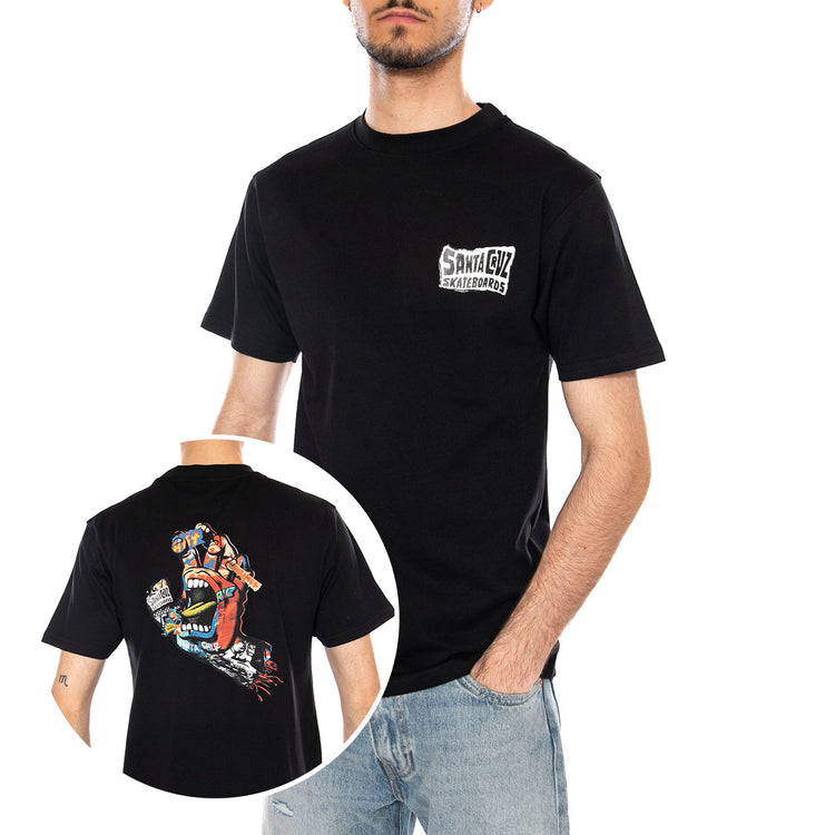 COLLAGE HAND T-SHIRT - Maglietta Girocollo Uomo Nera SCA-TEE-13251 BLK SANTA CRUZ 