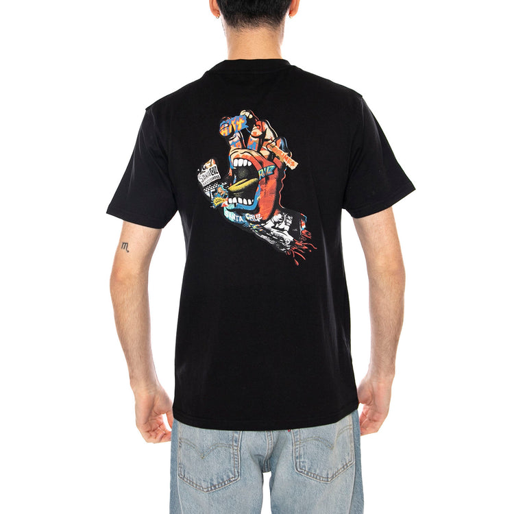 COLLAGE HAND T-SHIRT - Maglietta Girocollo Uomo Nera SCA-TEE-13251 BLK SANTA CRUZ 