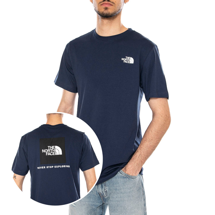 M EVO BOX NSE REG SS SUMMIT NAVY - Maglietta Girocollo Uomo Blu NF0A8B6K 8K21 THE NORTH FACE 
