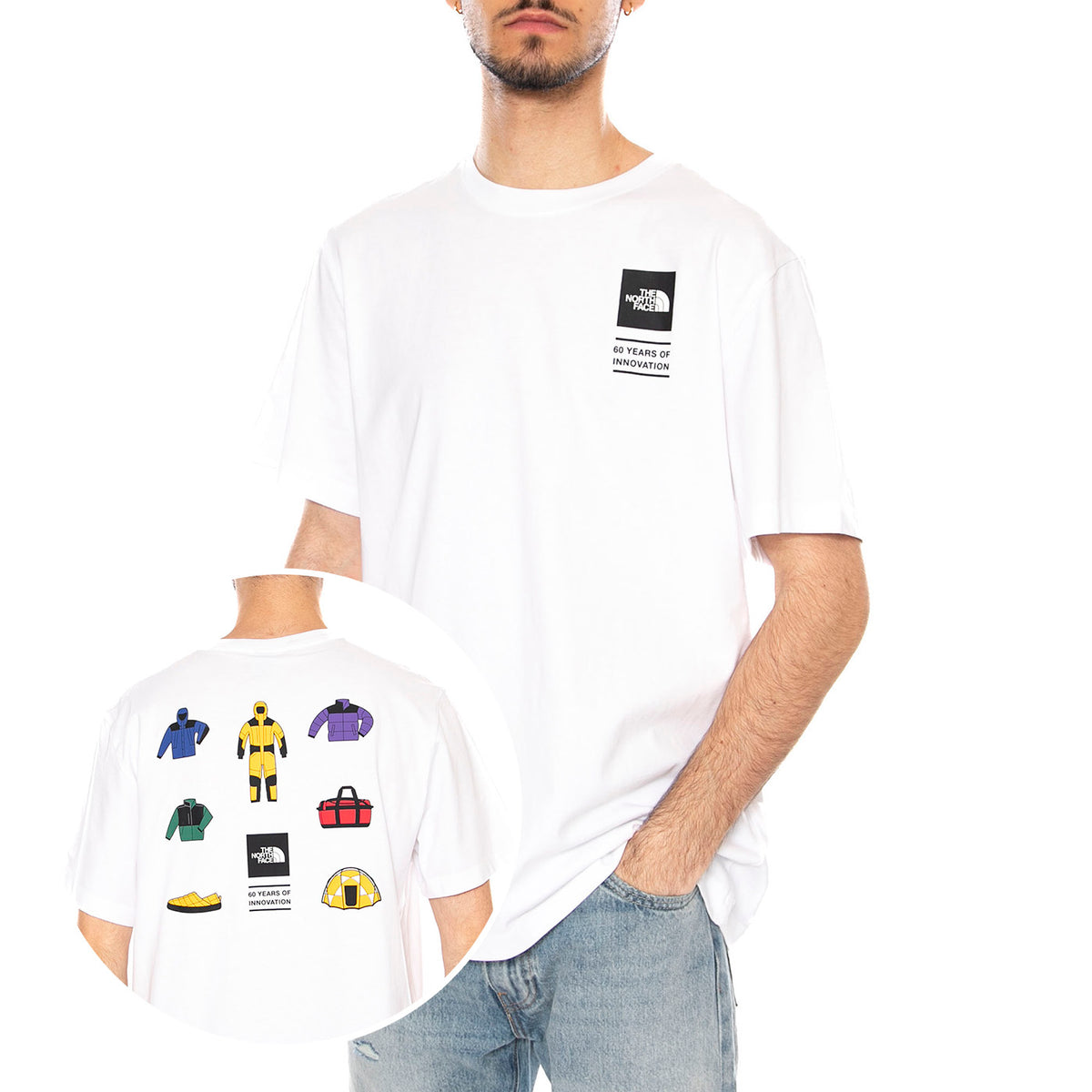 M ICON CEL RG SS TEE - Maglietta Girocollo Uomo Bianca NF0A8GAS FN41 THE NORTH FACE 