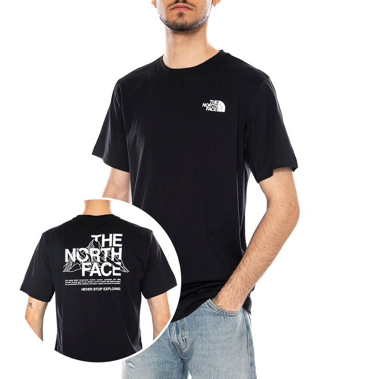 M MNT SKTCH RG SS T - Maglietta Girocollo Uomo Nera NF0A8GUZ JK31 THE NORTH FACE 