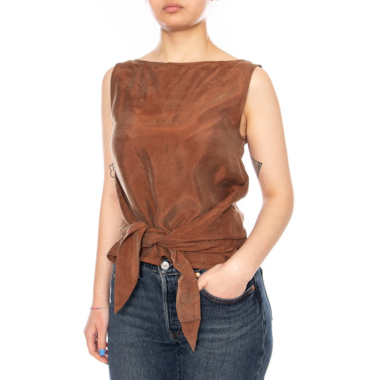 BROWN SOLEA TOP BROWN - Top Donna Marrone WTP00263 BRN THINKING MU 