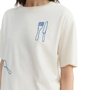 LUCIA TEE WHITE - Maglietta Girocollo Donna Bianca WTS00489 PNT THINKING MU 