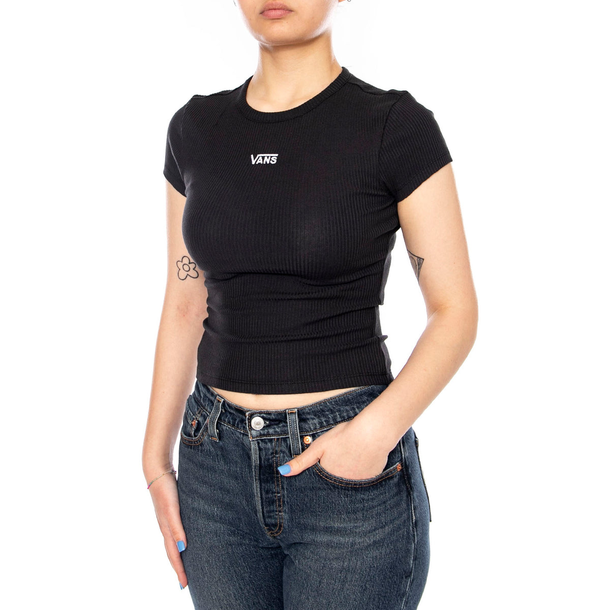 CAMERON TEE BLACK - Maglietta Girocollo Donna Nera VN000RD1 BLK1 VANS 