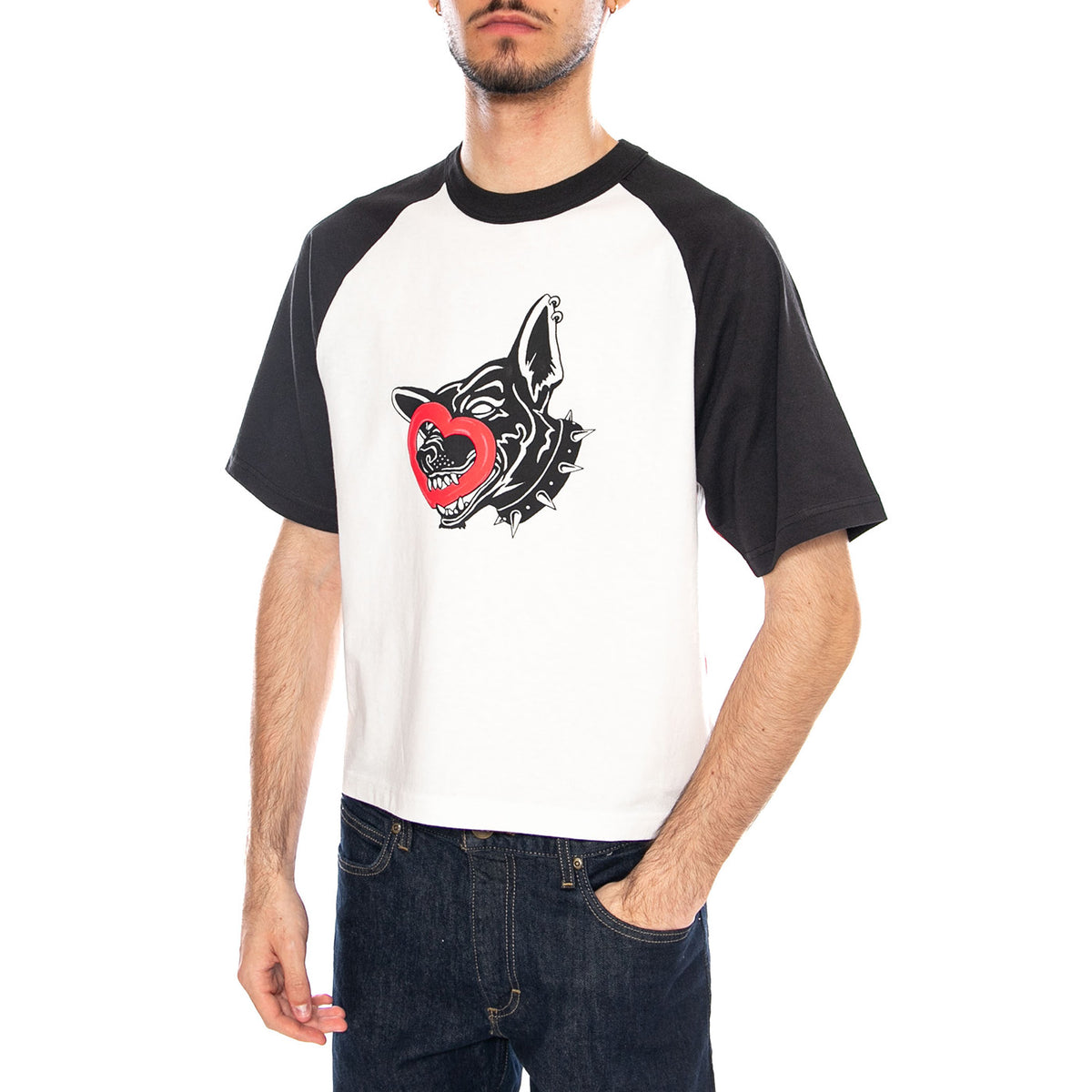 Dayana Dog Face Short S White - Maglietta Girocollo Uomo Bianca VN000S1C WHT1 VANS 