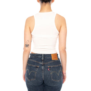 OVAL LOGO TANK EGRET - Canotta Donna Bianca VN000XDP C9F1 VANS 