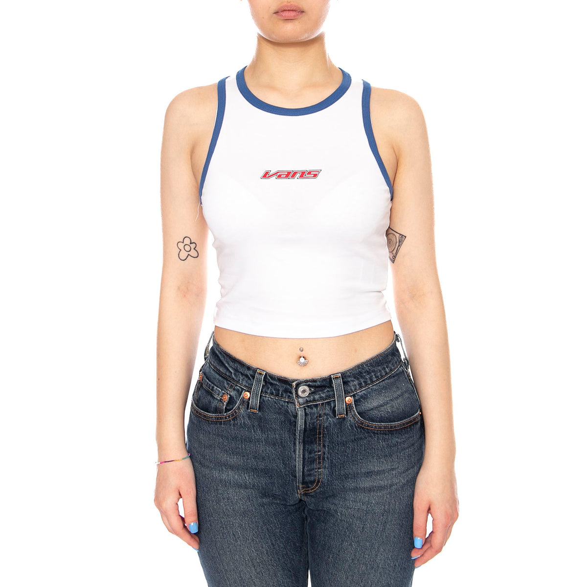 RETRO SPEED TANK WHITE - Canotta Donna Bianca VN000XDQ WHT1 VANS 