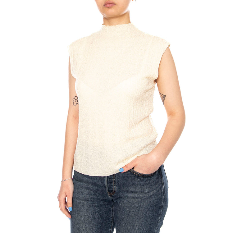TOP DE PUNTO BLANCO ECRU - Canotta Donna Ecrù 61W/10618 000008 WILD PONY 