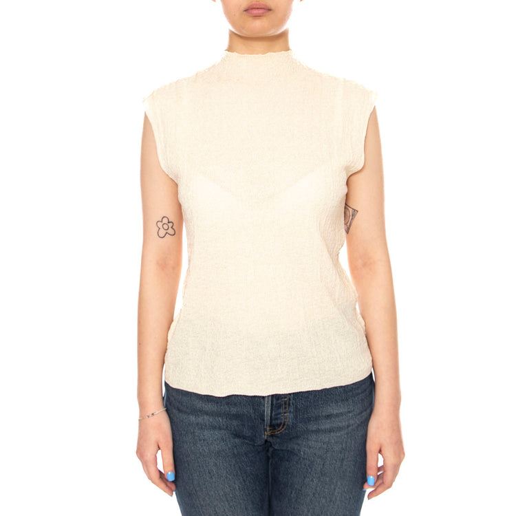TOP DE PUNTO BLANCO ECRU - Canotta Donna Ecrù 61W/10618 000008 WILD PONY 