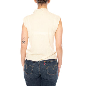 TOP DE PUNTO BLANCO ECRU - Canotta Donna Ecrù 61W/10618 000008 WILD PONY 