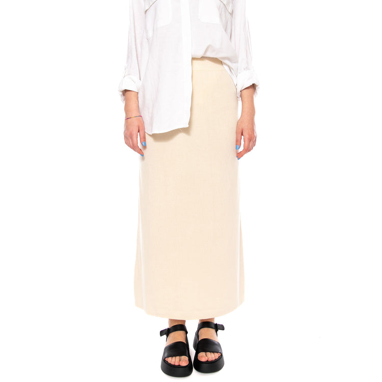FALDA LARGA BLANCA ECRU - Gonna Lunga Donna Ecrù 61W/10806 ECR WILD PONY 