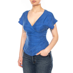 TOP CREPÉ AZUL - Top Donna Blu 61W/11218 BLUE WILD PONY 
