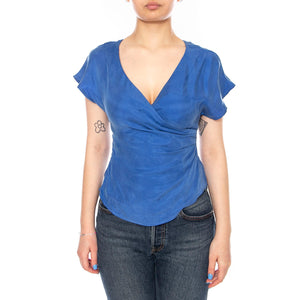TOP CREPÉ AZUL - Top Donna Blu 61W/11218 BLUE WILD PONY 