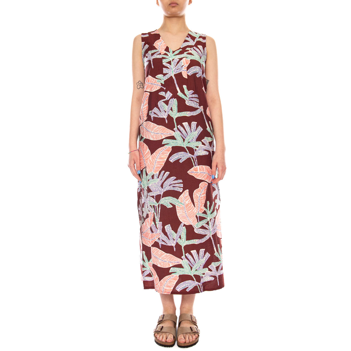 VESTIDO LARGO CON ESTAMPADO MANGLAR FLOWERS - Abito Donna Floreale Lungo 61W/11230 FLW WILD PONY 