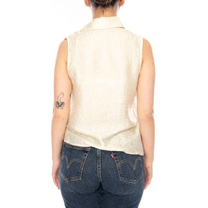 CAMISA TEXTURIZADA BLANCO ROTO ECRU - Top Donna Ecrù 61W/11241 ECR WILD PONY 