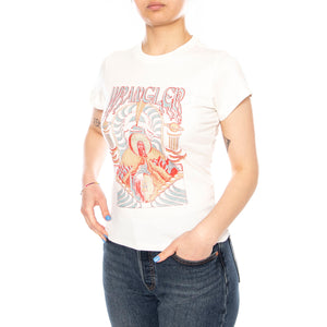 SHRUNKEN BAND TEE WORN WHITE - Maglietta Girocollo Donna Bianca 112378024 WHT WRANGLER 