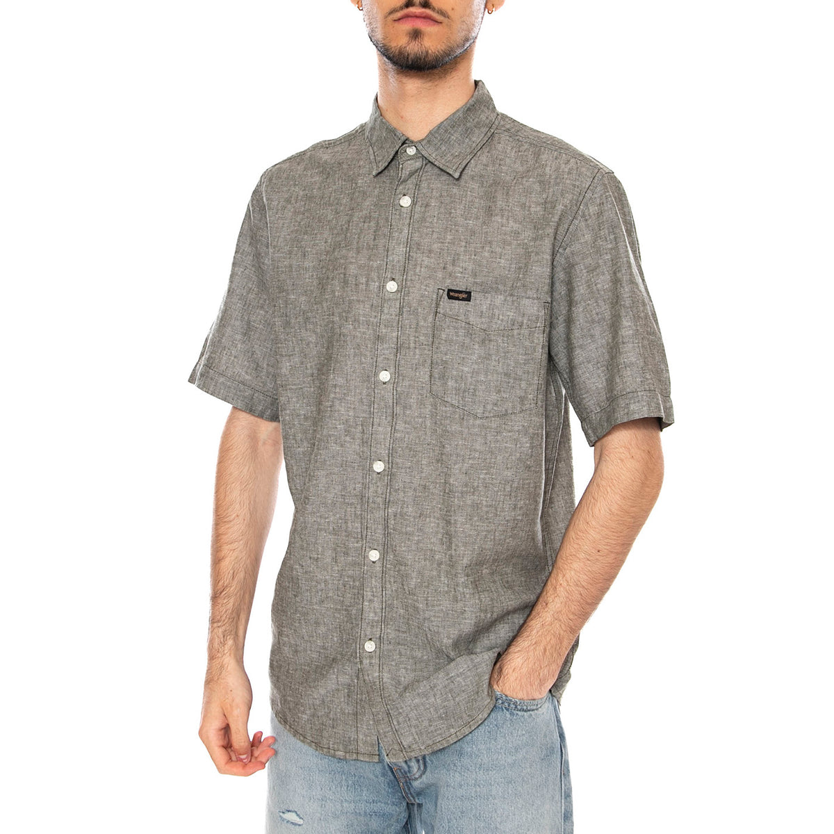 SHIRT DEEP DEPTHS - Camicia Maniche Corte Uomo Beige 112378047 GRN WRANGLER 