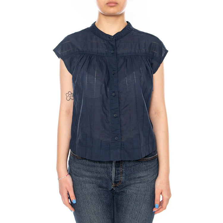 DROP SHOULDER SHIRT NAVY - Top Donna Blu 112378148 BL WRANGLER 