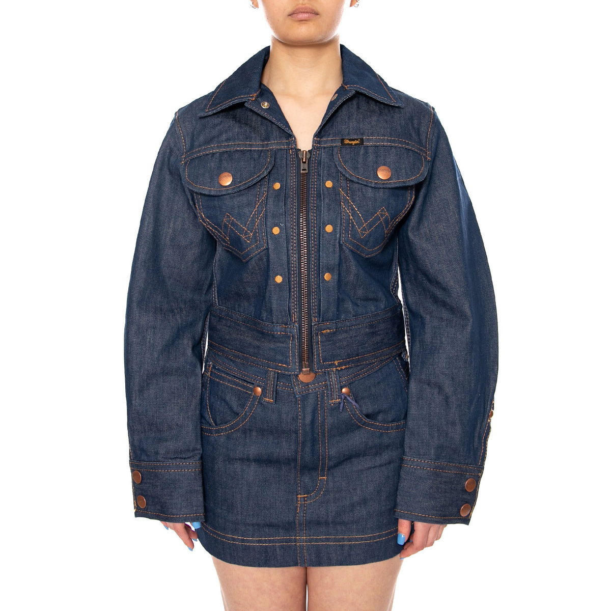 SUPER WRANGLER JACKET RAW BLUE - Giacca Denim Jeans Donna Blu 112378310 BL WRANGLER 
