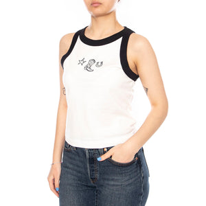 RINGER TANK WORN WHITE - Canotta Donna Bianca 112378429 WHT WRANGLER 