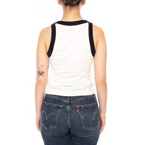 RINGER TANK WORN WHITE - Canotta Donna Bianca 112378429 WHT WRANGLER 