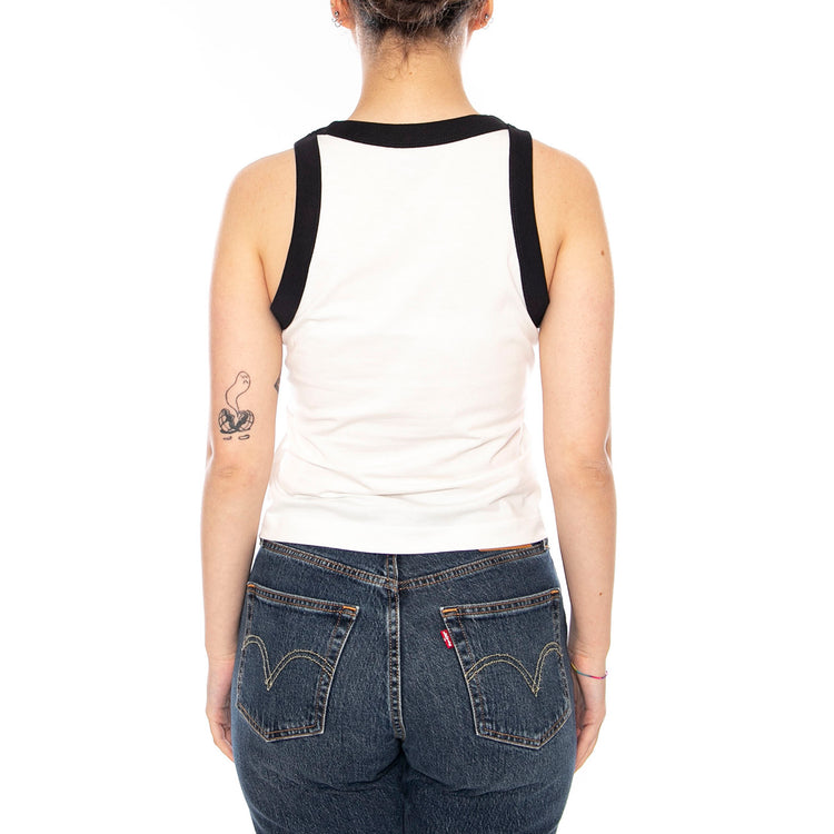 RINGER TANK WORN WHITE - Canotta Donna Bianca 112378429 WHT WRANGLER 