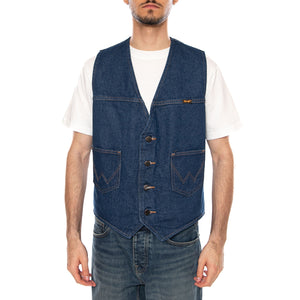COWBOY CUT VEST PREWASHED INDIGO - Gilet Denim Jeans Uomo Blu 112378789 BL WRANGLER 